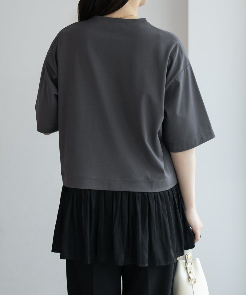 HusHusH 裾フリル切替5分袖プルオーバー レディース メール便 対応商品商品画像-8