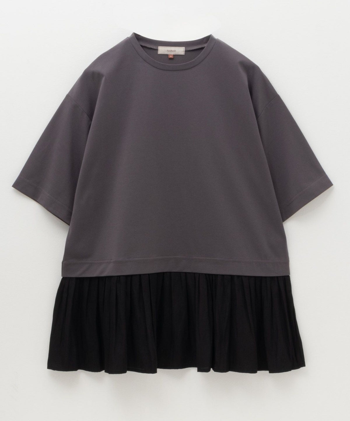 HusHusH 裾フリル切替5分袖プルオーバー レディース ネコポス 対応商品