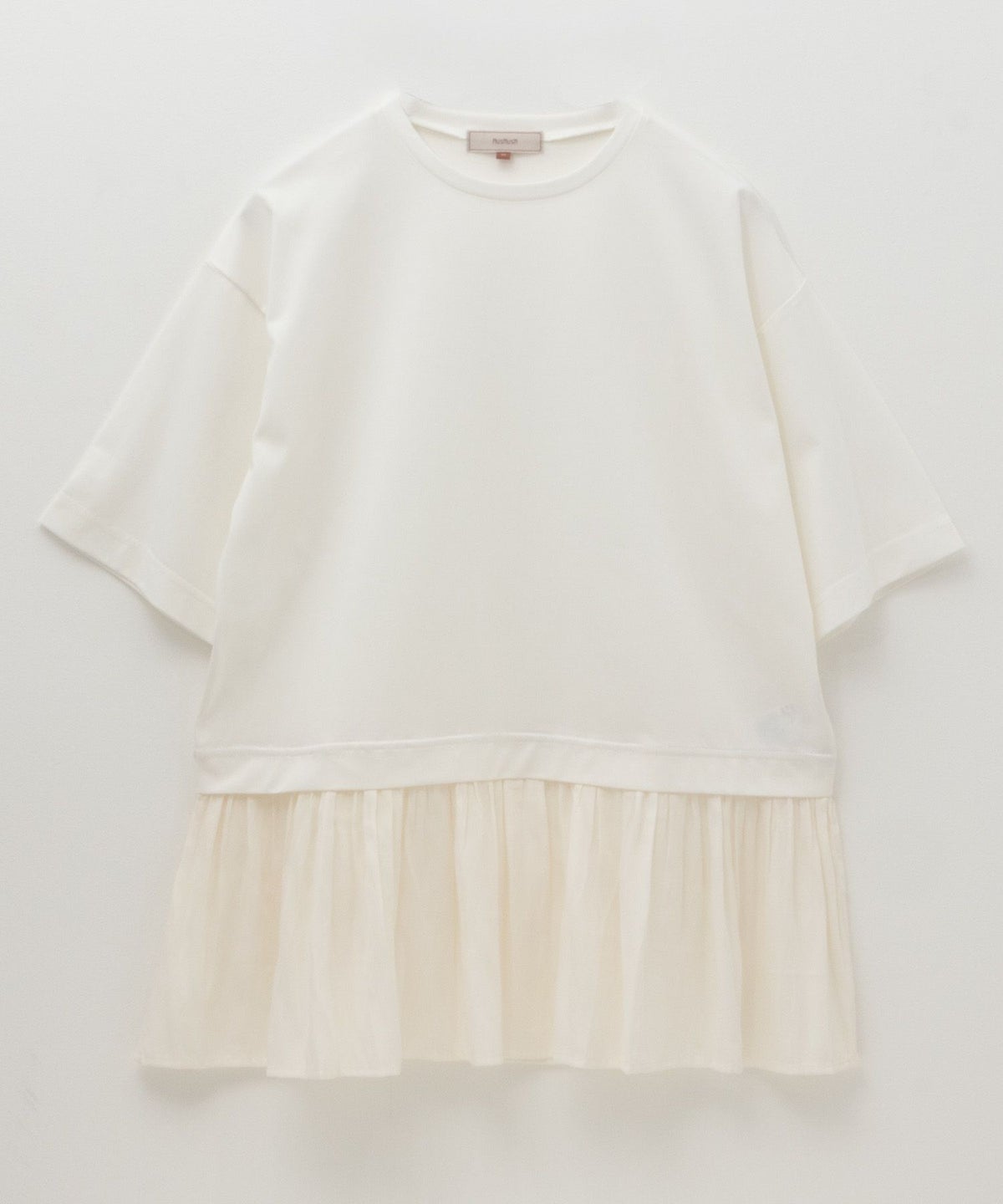 HusHusH 裾フリル切替5分袖プルオーバー レディース ネコポス 対応商品