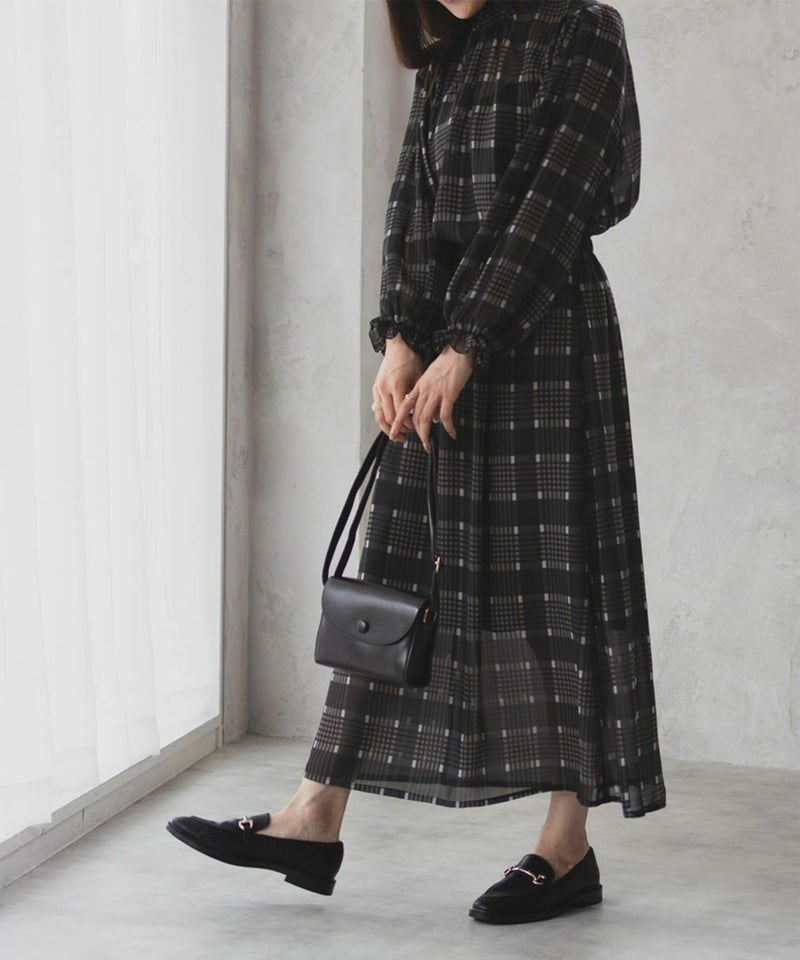 HusHusH チェックプリントシフォンスカート レディース商品画像-10