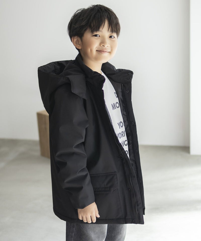 NAVY シャットアウター シームレス中綿フードブルゾン キッズ商品画像-4