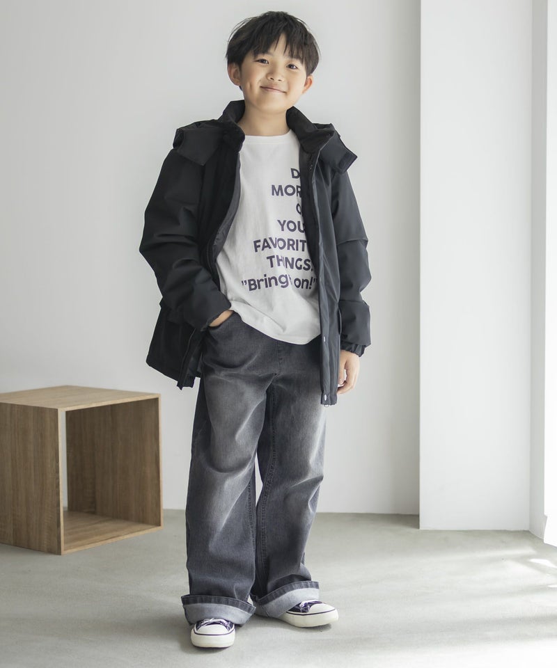 NAVY シャットアウター シームレス中綿フードブルゾン キッズ商品画像-7