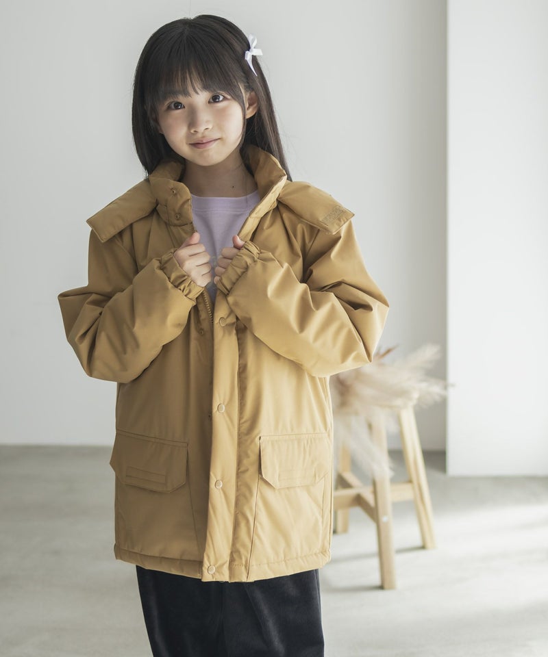 NAVY  シャットアウター シームレス中綿フードブルゾン キッズ商品画像-8