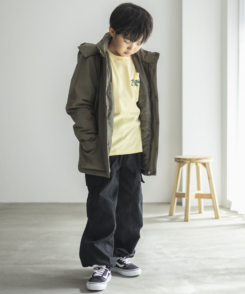 NAVY シャットアウター シームレス中綿フードブルゾン キッズ商品画像-18