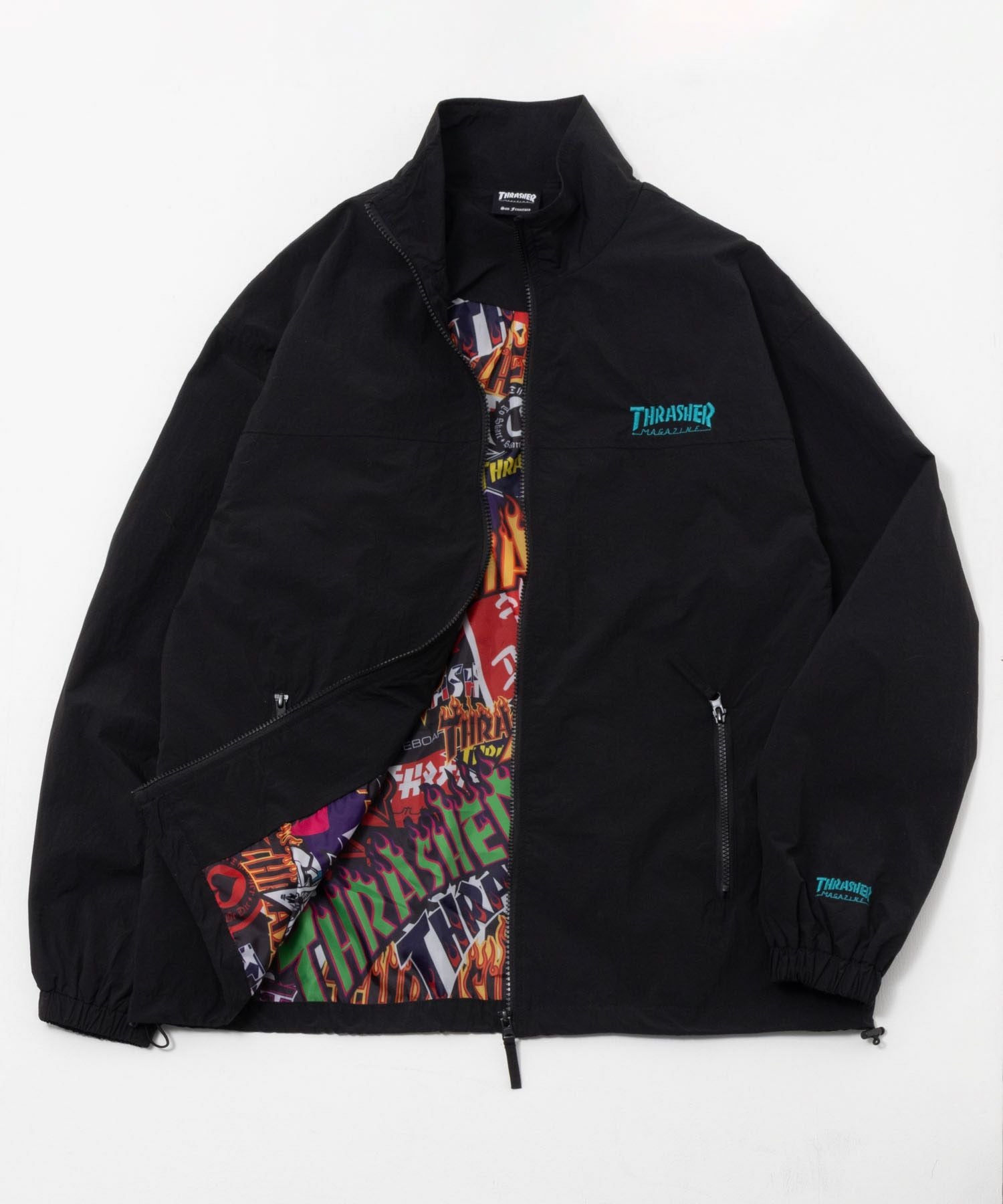 THRASHER 総柄裏地付きナイロンジャケット メンズ