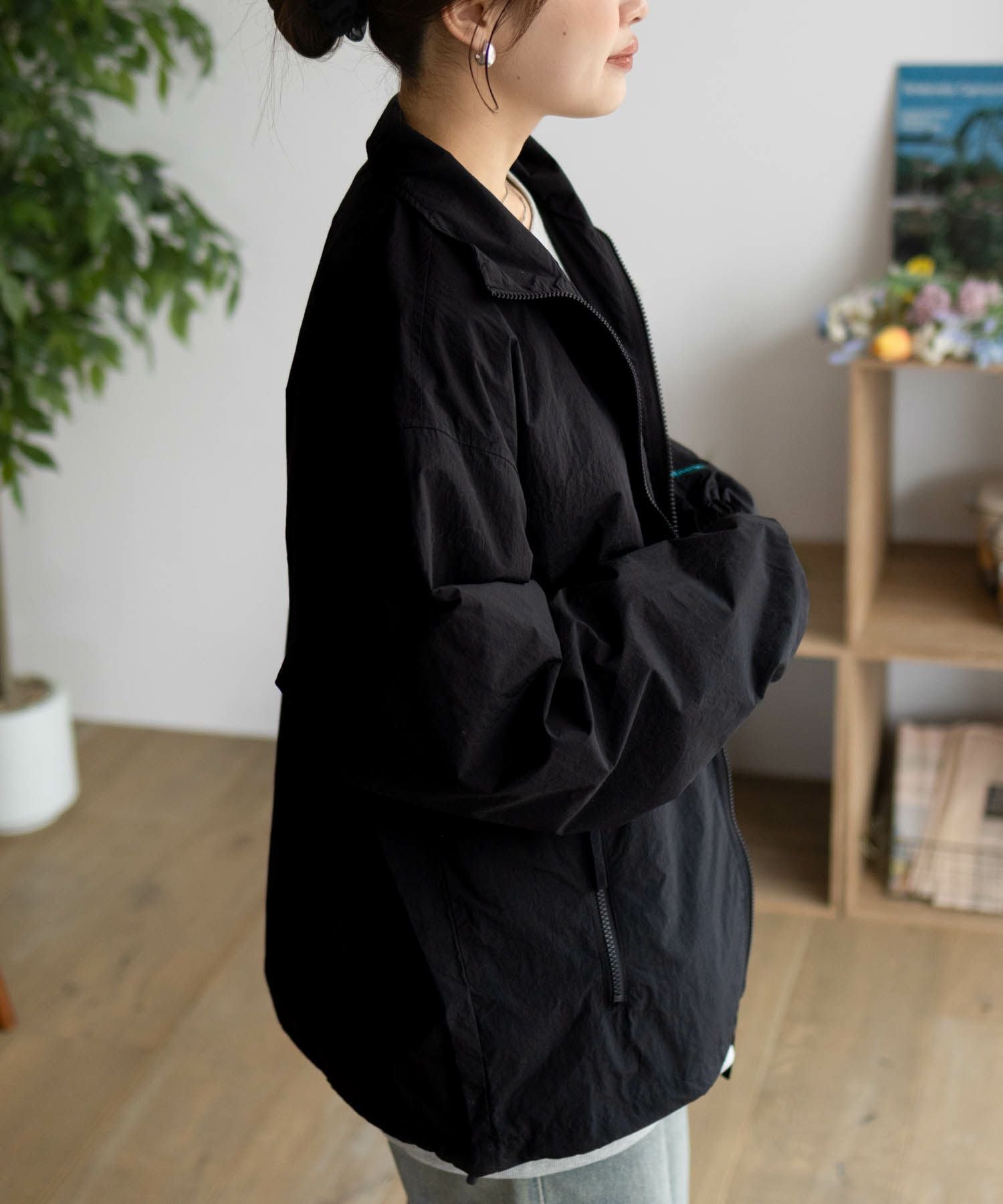 THRASHER 総柄裏地付きナイロンジャケット メンズ