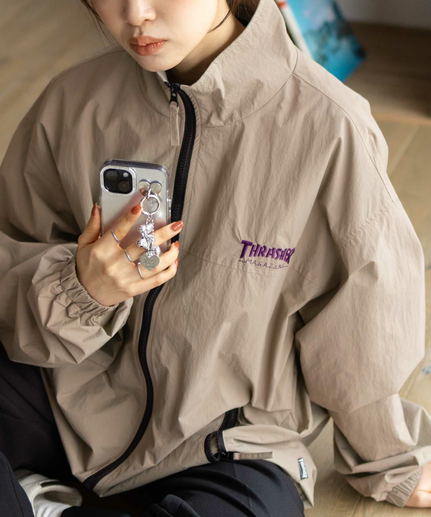 5398　チャコット　レトロ　ビンテージ　ストライプ　ナイロン　プルオーバー Vintage French Striped Jacket - ヴィンテージフレンチストライプ