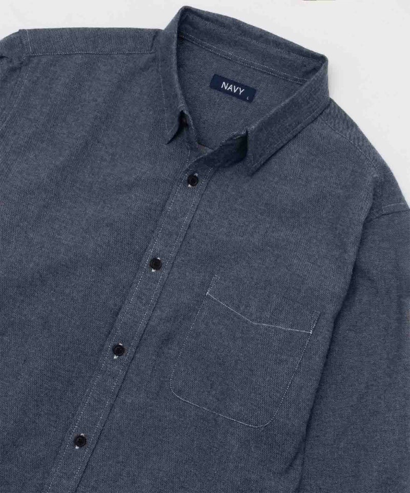 NAVY  ネル無地シャツ メンズ商品画像-1
