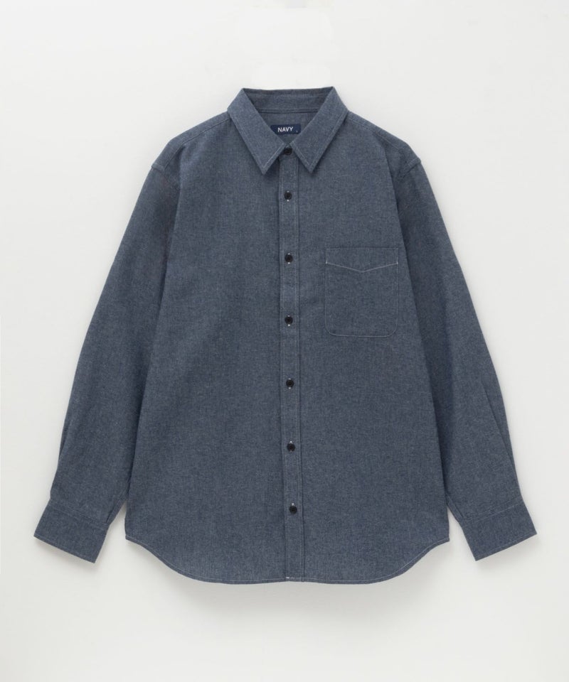 NAVY ネル無地シャツ メンズ商品画像-3