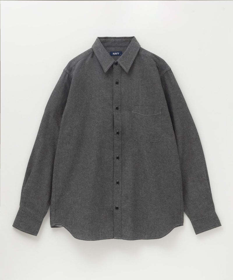 NAVY ネル無地シャツ メンズ商品画像-5