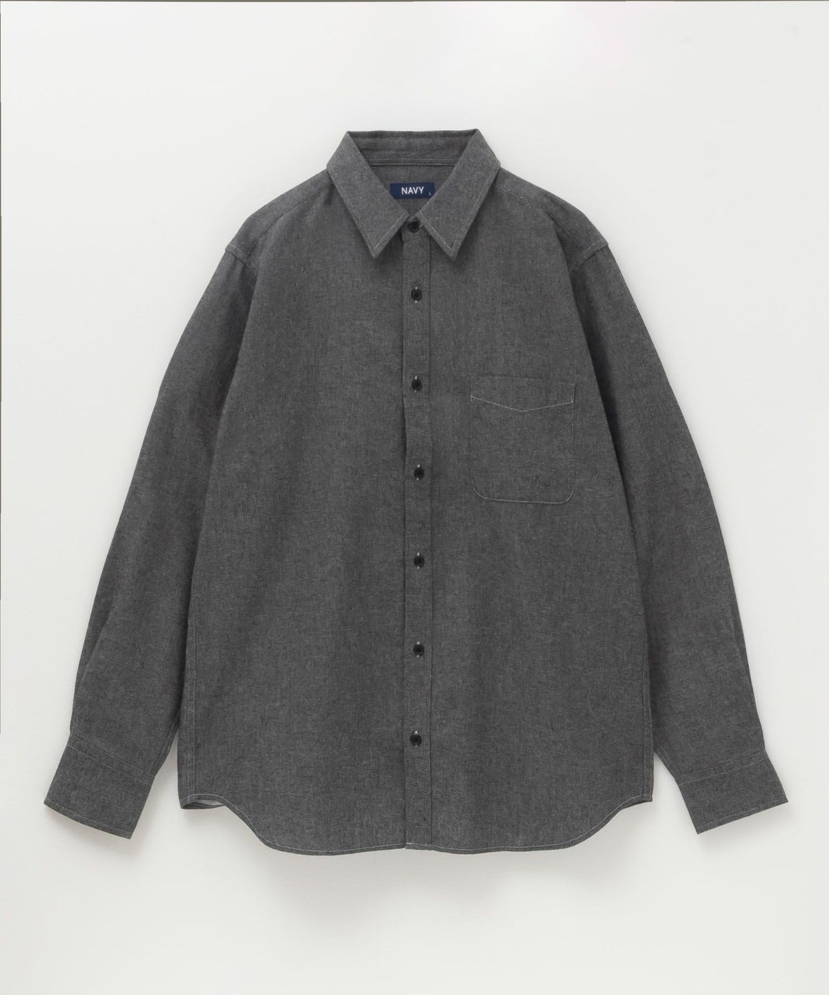 NAVY ネル無地シャツ メンズ