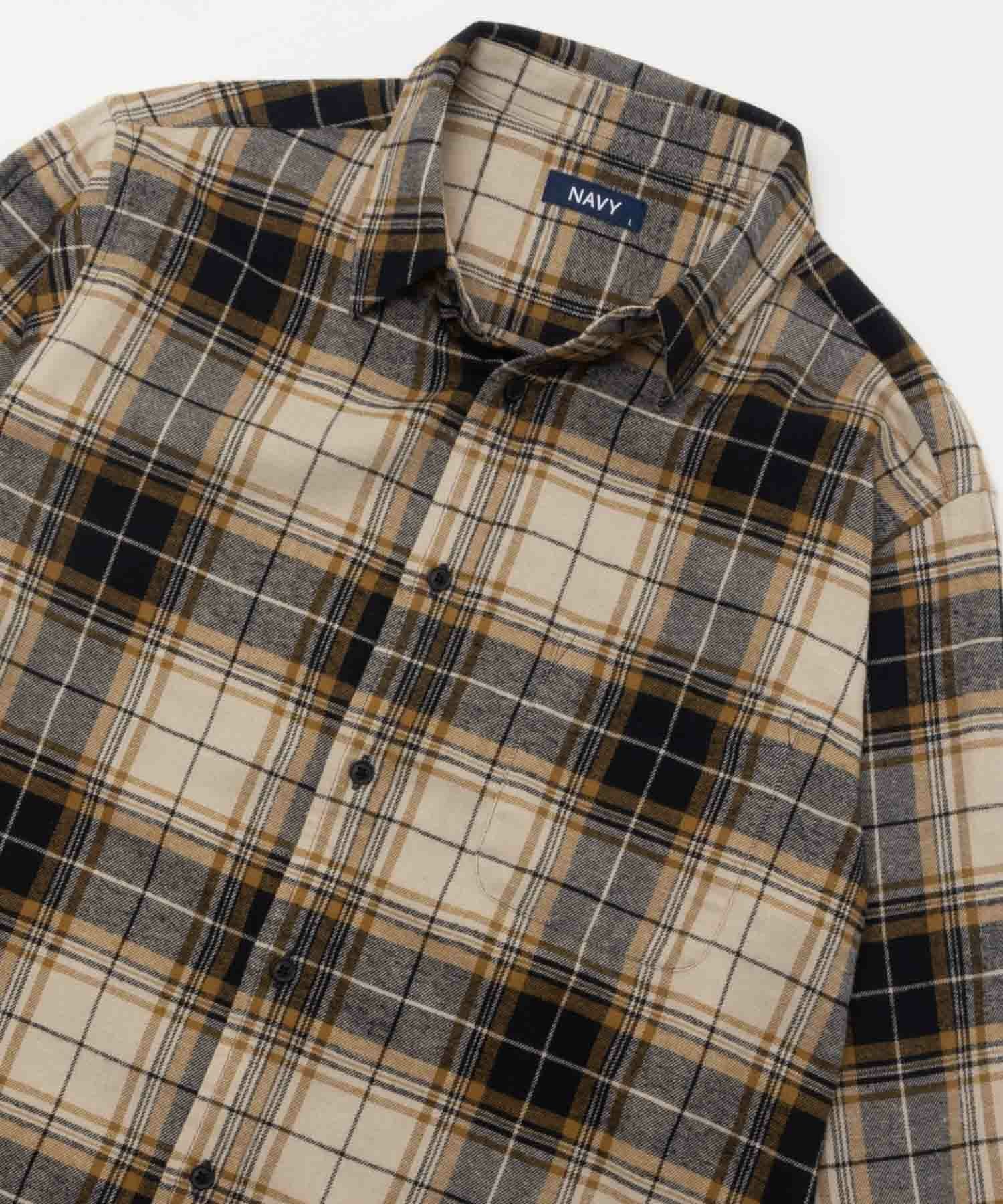 NAVY ネルチェックシャツ メンズ