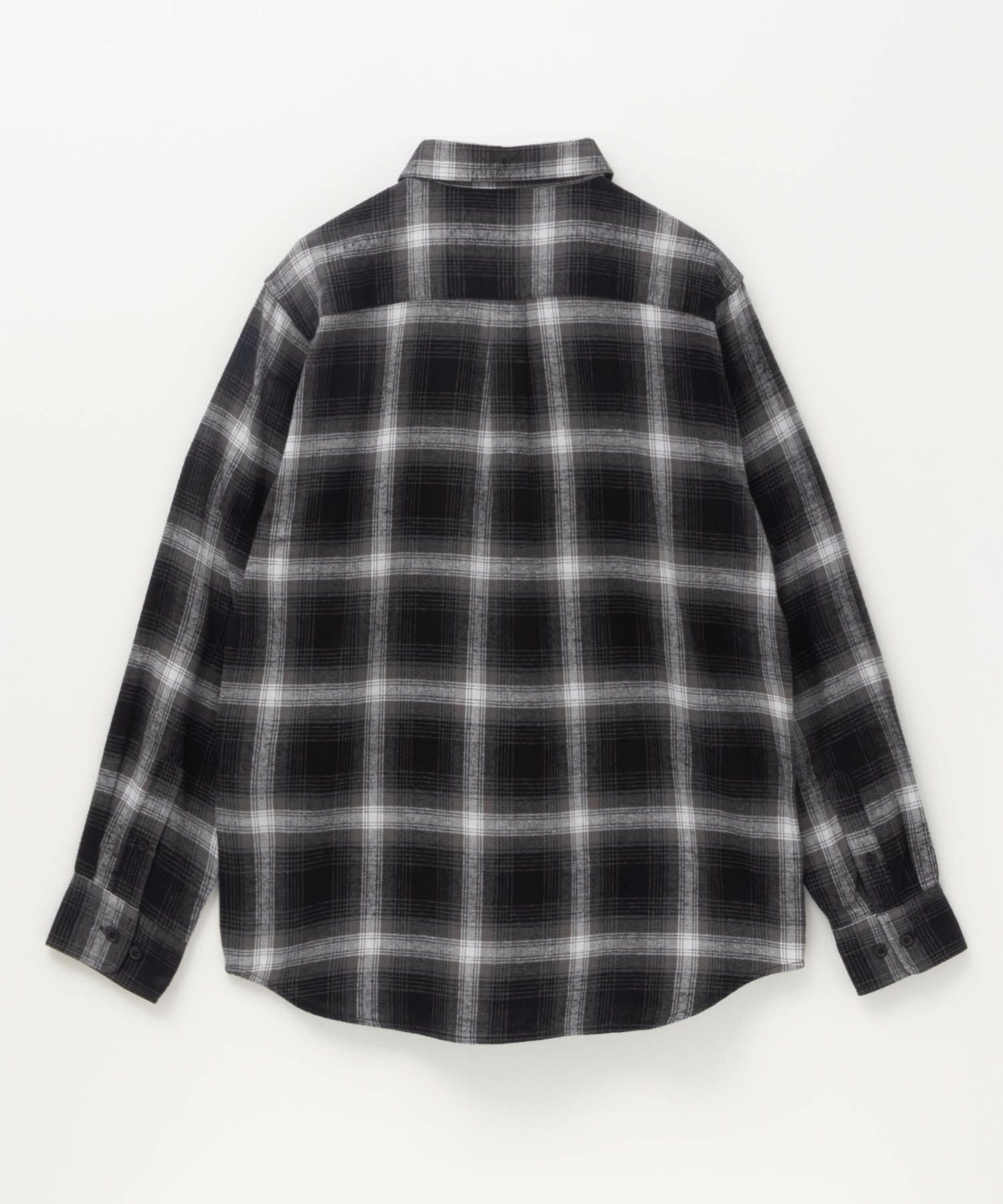 Syracuse ブラック/グレー チェックネルシャツ Lの通販