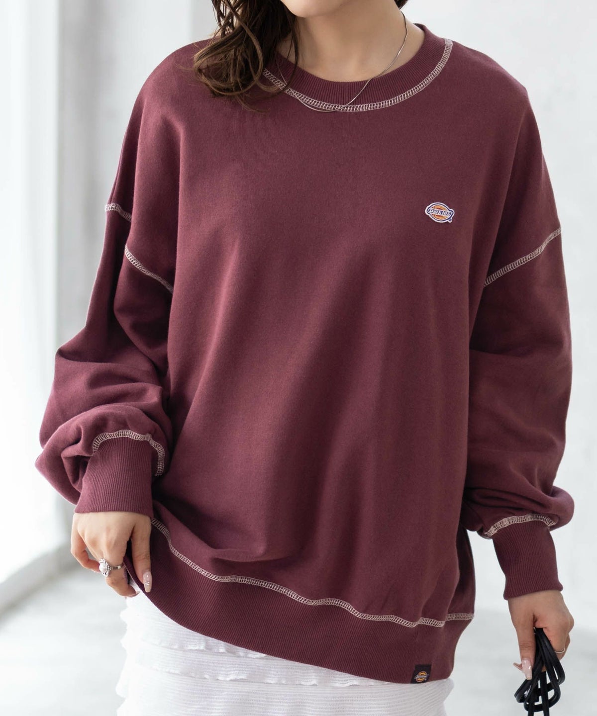 Dickies 裏毛ワッペントレーナー レディース