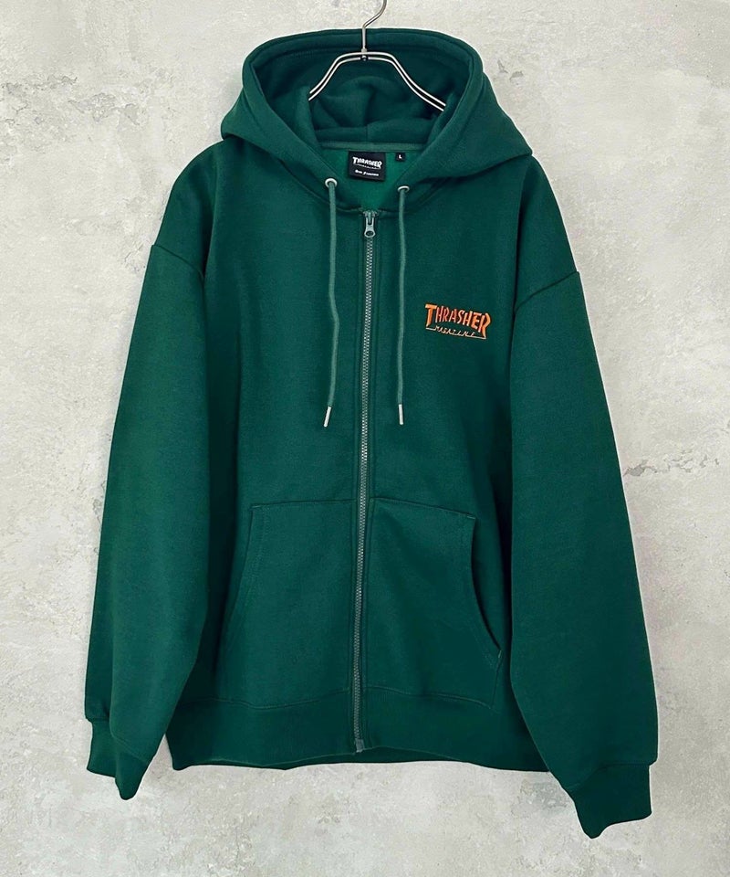 [期間限定価格]THRASHER  裏起毛フルジップフーディー メンズ商品画像-5