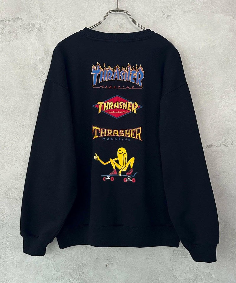 THRASHER 裏起毛バックプリント刺繍クルーネック メンズ商品画像-3
