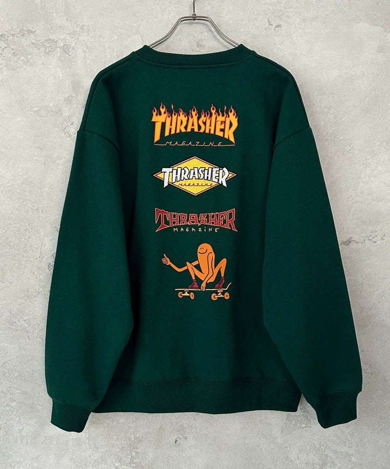 THRASHER 裏起毛バックプリント刺繍クルーネック メンズ商品画像-5