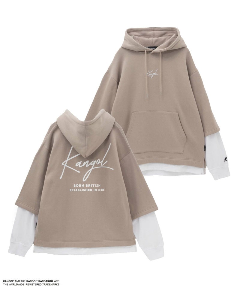 KANGOL 裏起毛フェイクレイヤードパーカー メンズ商品画像-1