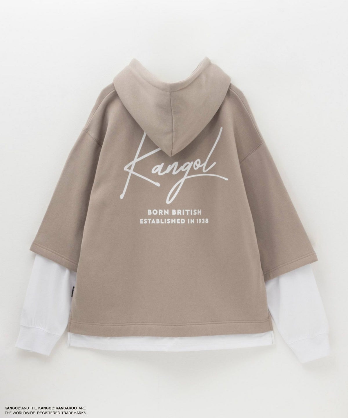 KANGOL 裏起毛フェイクレイヤードパーカー メンズ