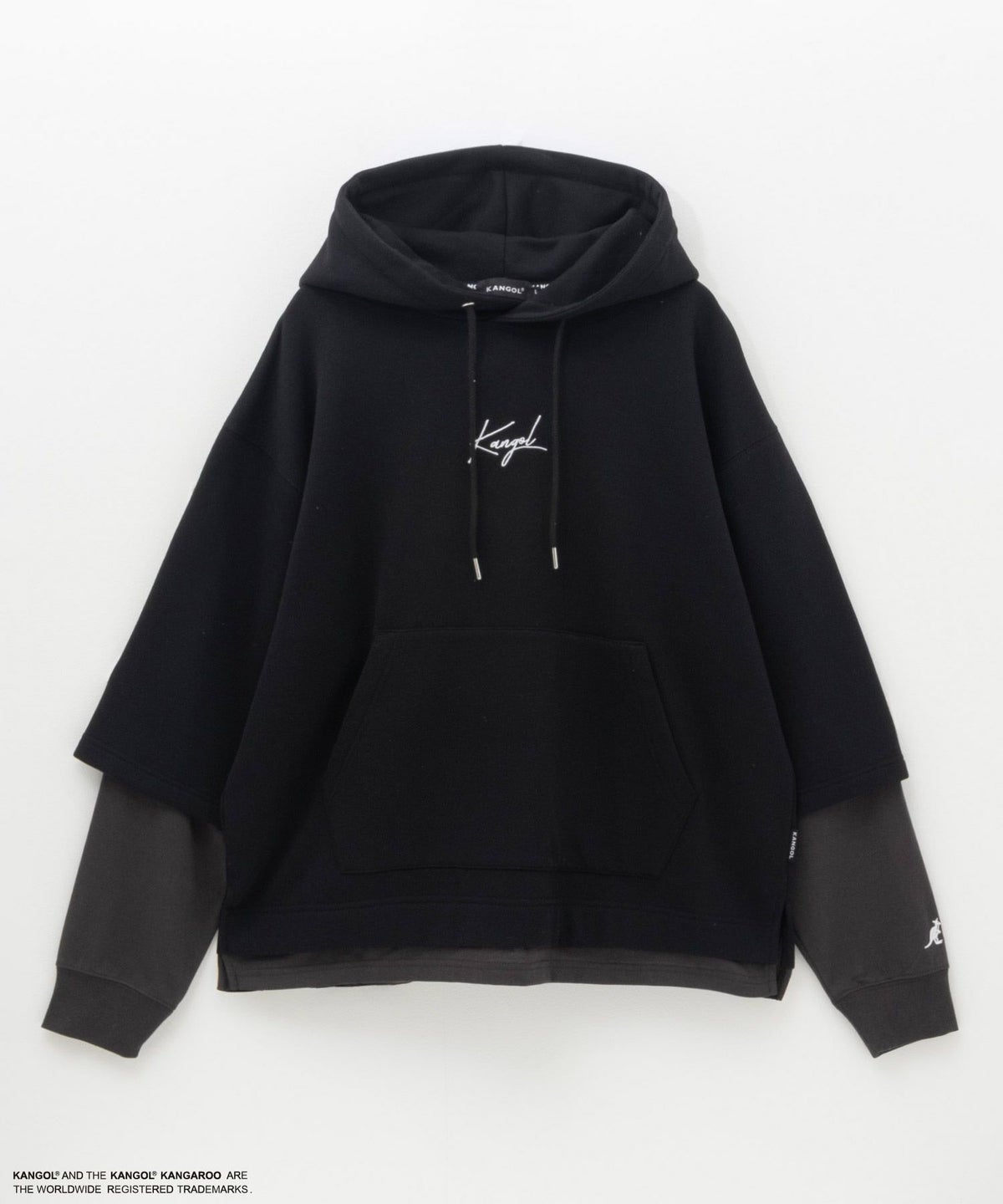 KANGOL 裏起毛フェイクレイヤードパーカー メンズ