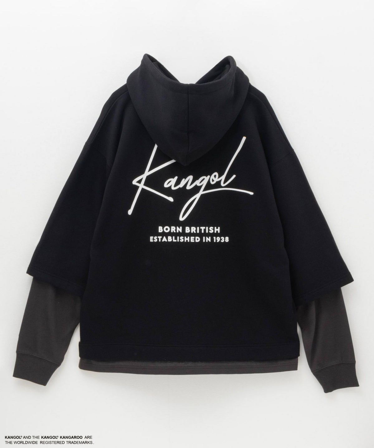 KANGOL 裏起毛フェイクレイヤードパーカー メンズ