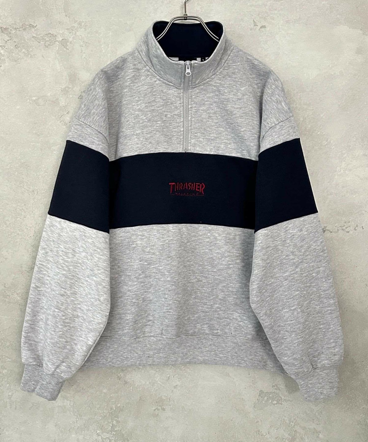 THRASHER 裏起毛切替ハーフジップ メンズ