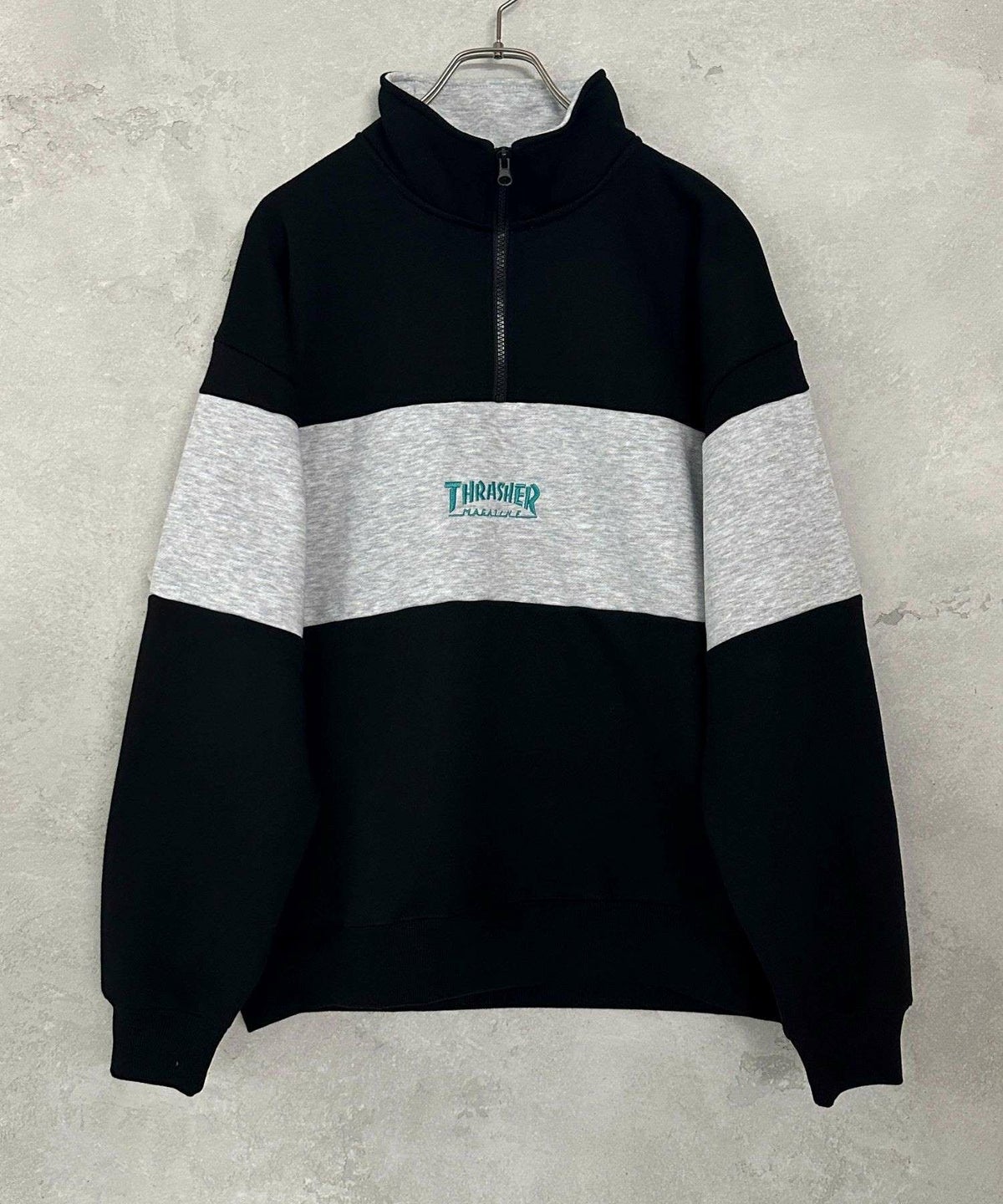 THRASHER 裏起毛切替ハーフジップ メンズ