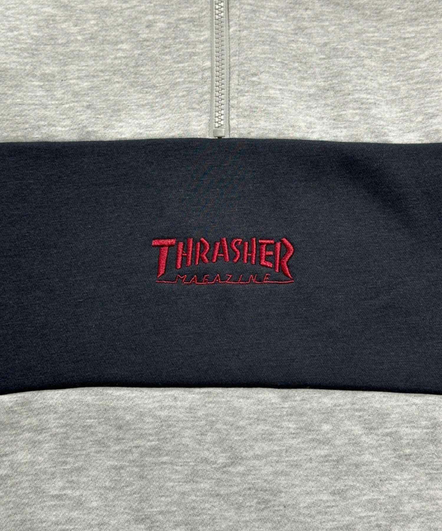THRASHER 裏起毛切替ハーフジップ メンズ