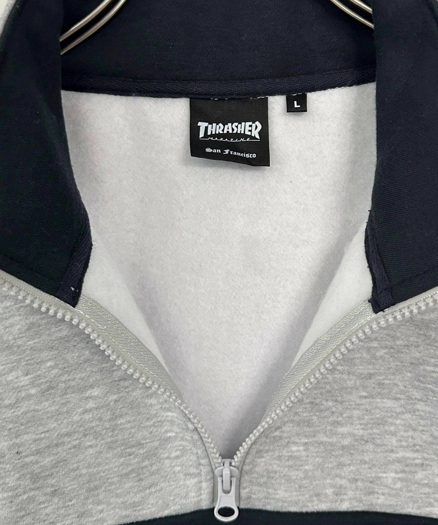 THRASHER 裏起毛切替ハーフジップ メンズ