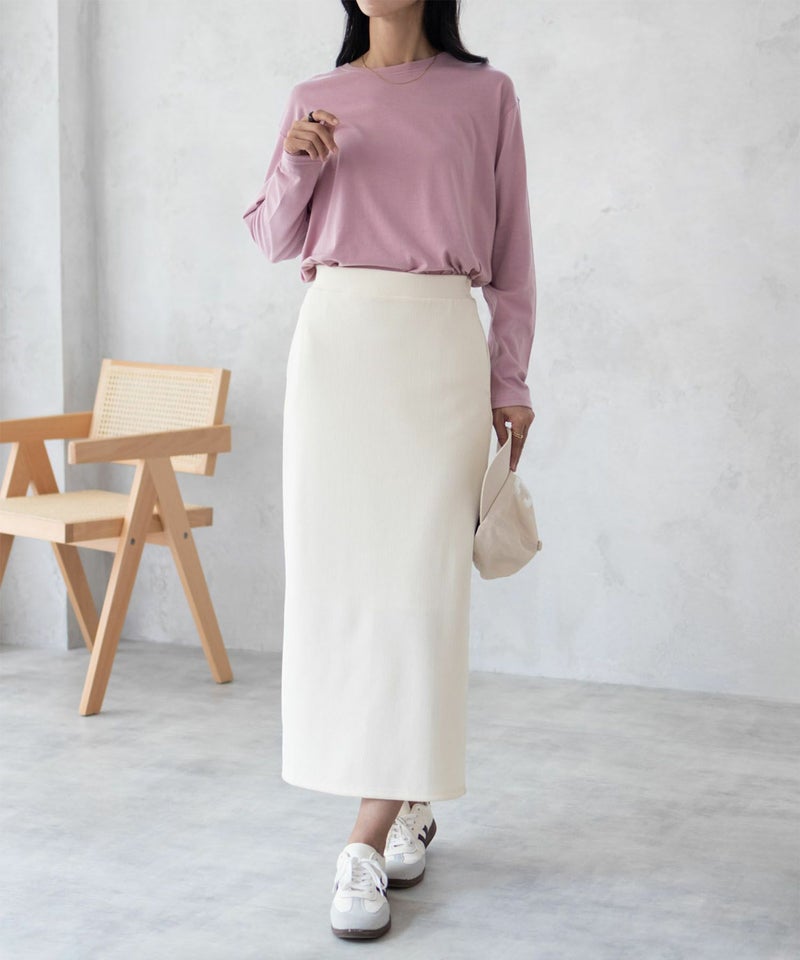 nAvy ベーシック裾ラウンド長袖Tシャツ レディース メール便 対応商品商品画像-8