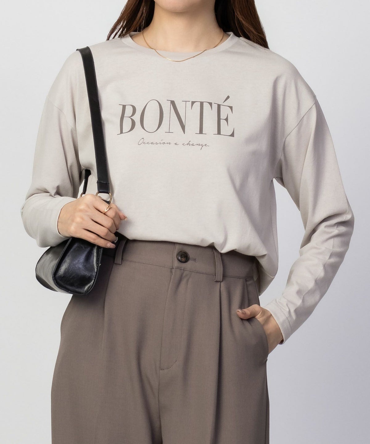 NAVY ロゴプリントロンT レディース ネコポス 対応商品