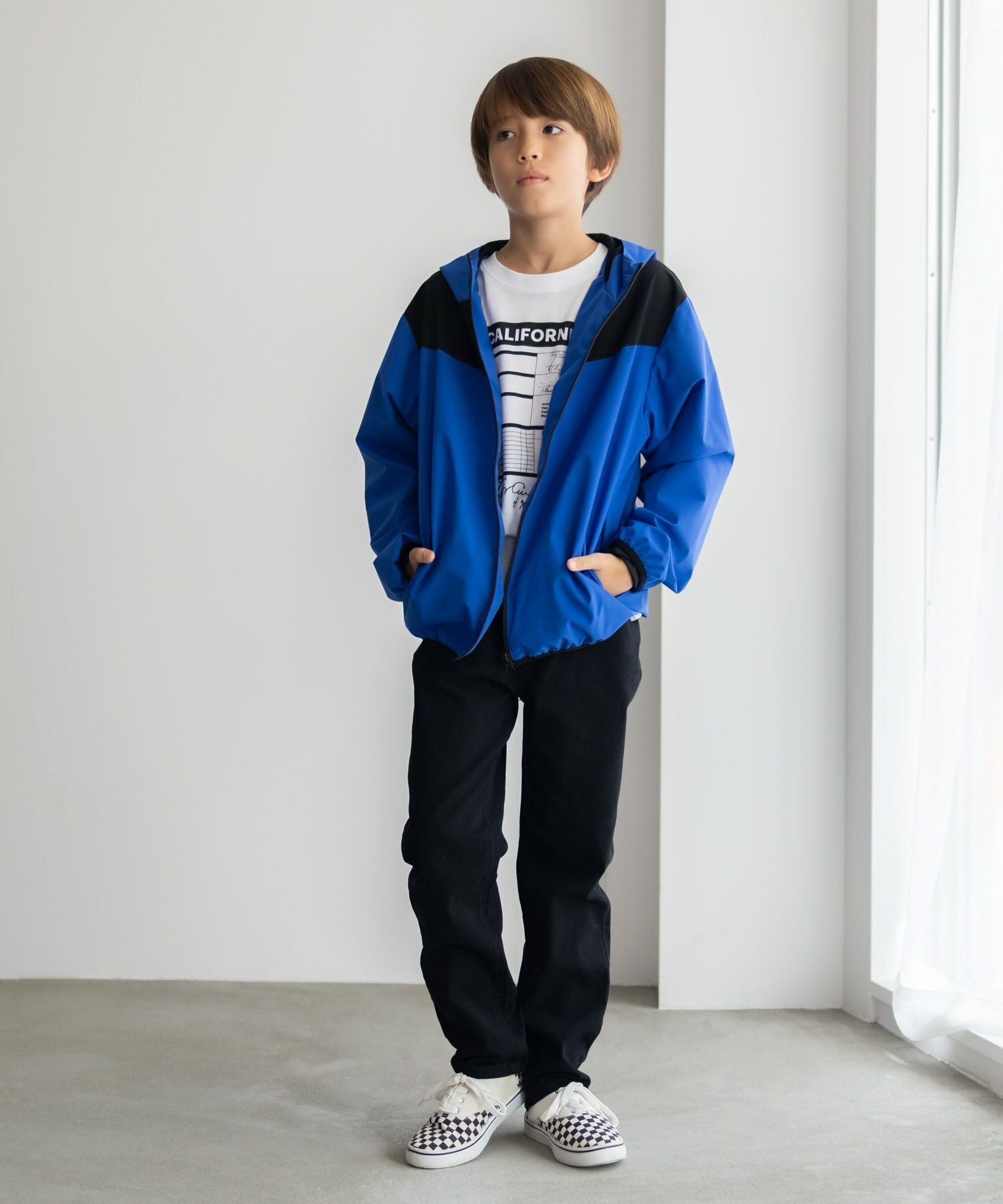 NAVY シャットアウター 裏メッシュZIPパーカー キッズ