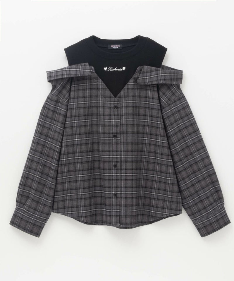 RICH MIX  デニムフェイクデザインシャツ キッズ商品画像-3