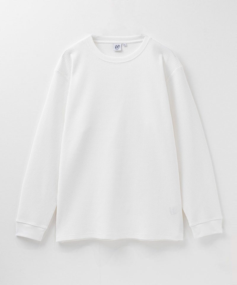 NAVY FIT  ストレッチワッフル長袖Tシャツ メンズ商品画像-3