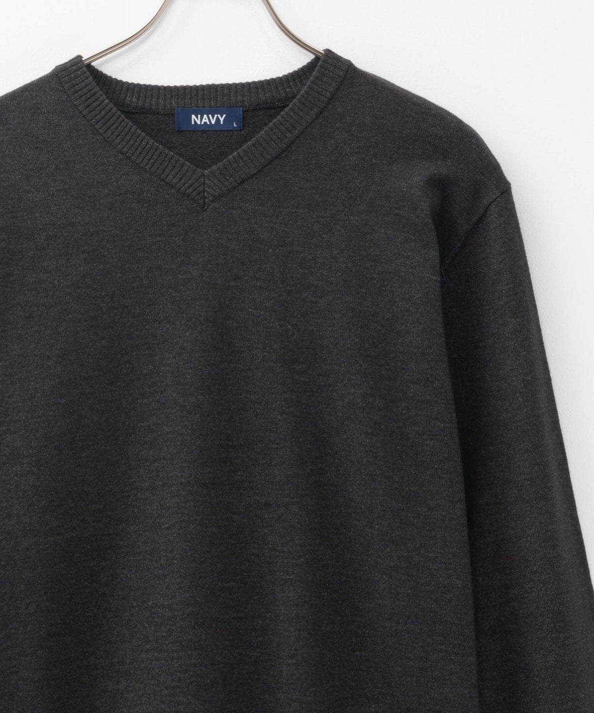 NAVY 素肌ニット Vネック メンズ