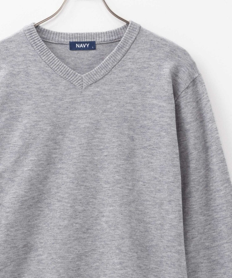 NAVY 素肌ニット Vネック メンズ商品画像-2