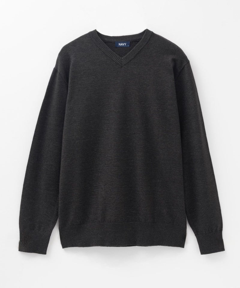 NAVY 素肌ニット Vネック メンズ商品画像-3