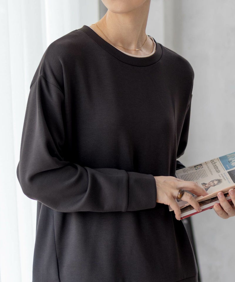 [期間限定価格]URBAN COLLECTION  ポンチ素材 バックスリットプルオーバー レディース メール便 対応商品商品画像-1