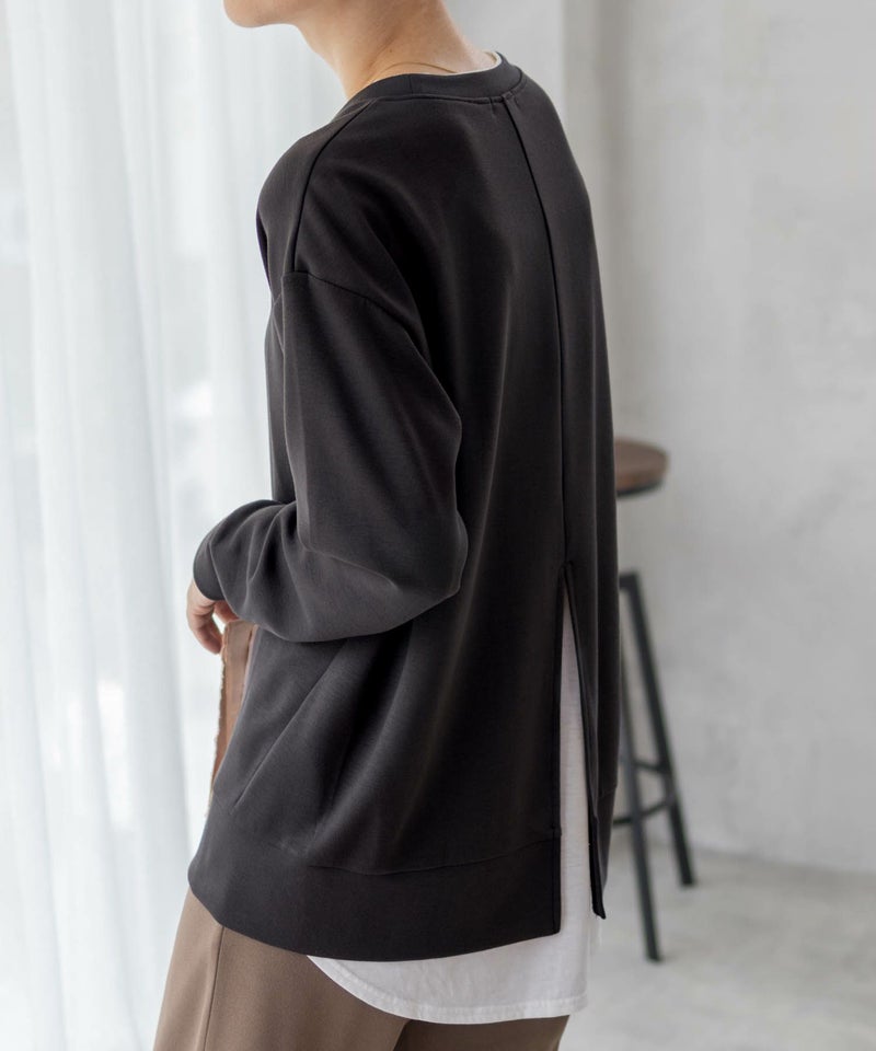 [期間限定価格]URBAN COLLECTION  ポンチ素材 バックスリットプルオーバー レディース メール便 対応商品商品画像-2