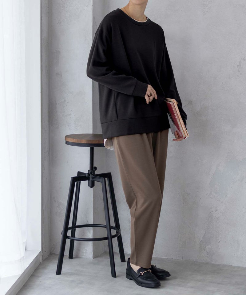 [期間限定価格]URBAN COLLECTION  ポンチ素材 バックスリットプルオーバー レディース メール便 対応商品商品画像-3