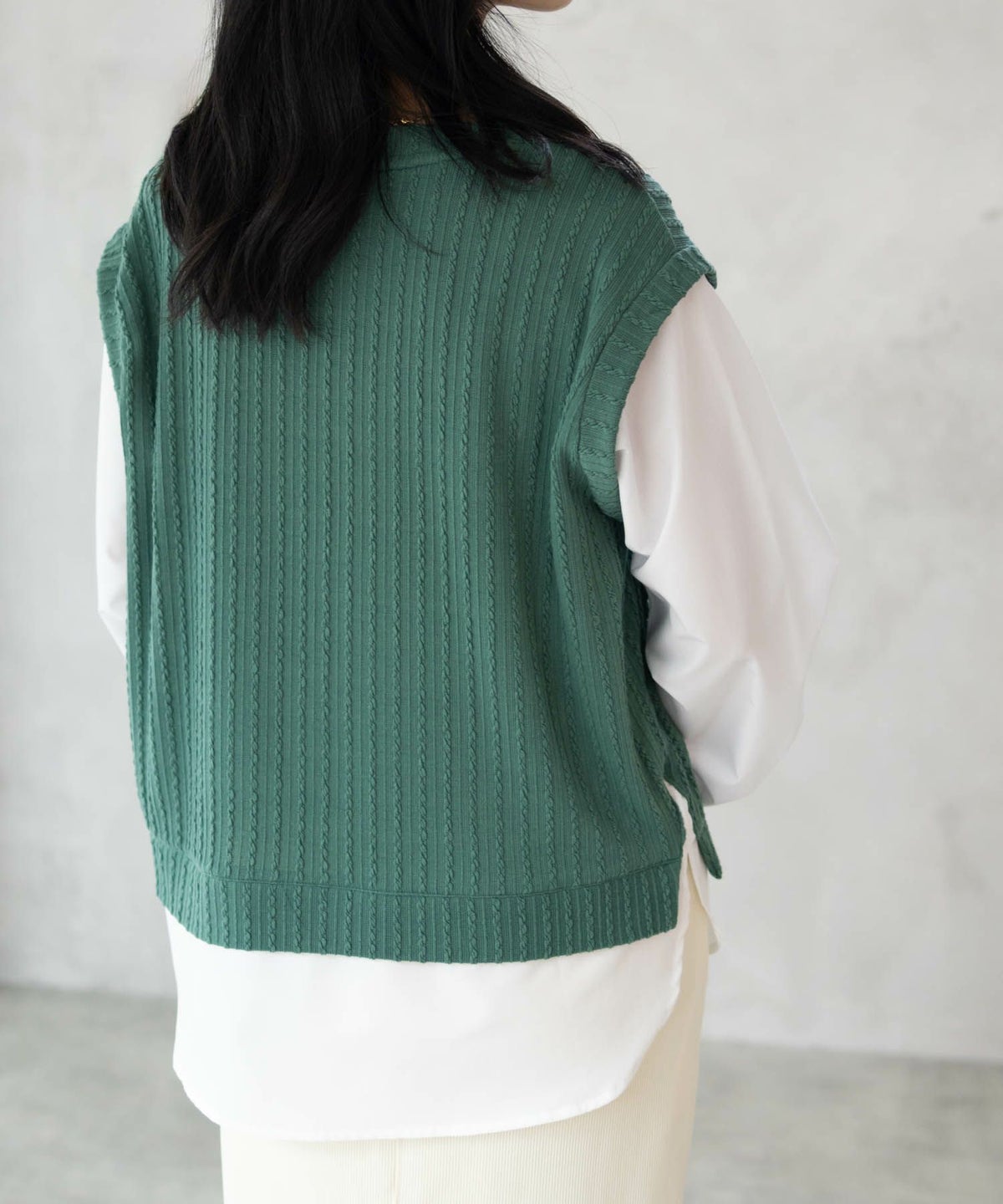 NAVY 時短 フェイクレイヤードプルオーバー レディース