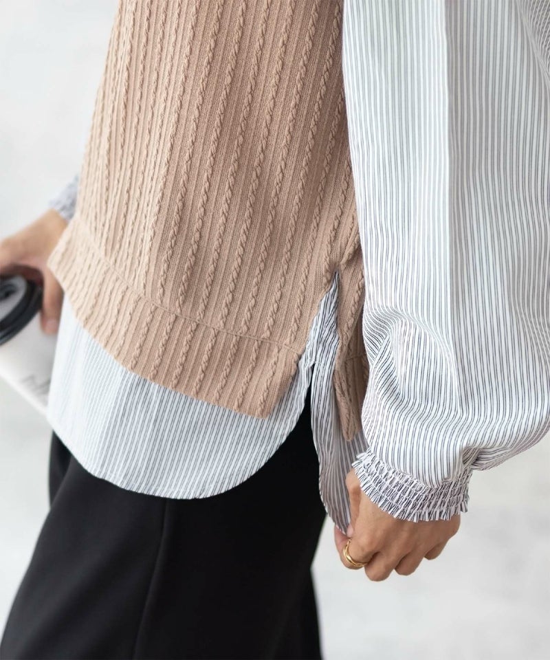 nAvy 時短 フェイクレイヤードプルオーバー レディース商品画像-12