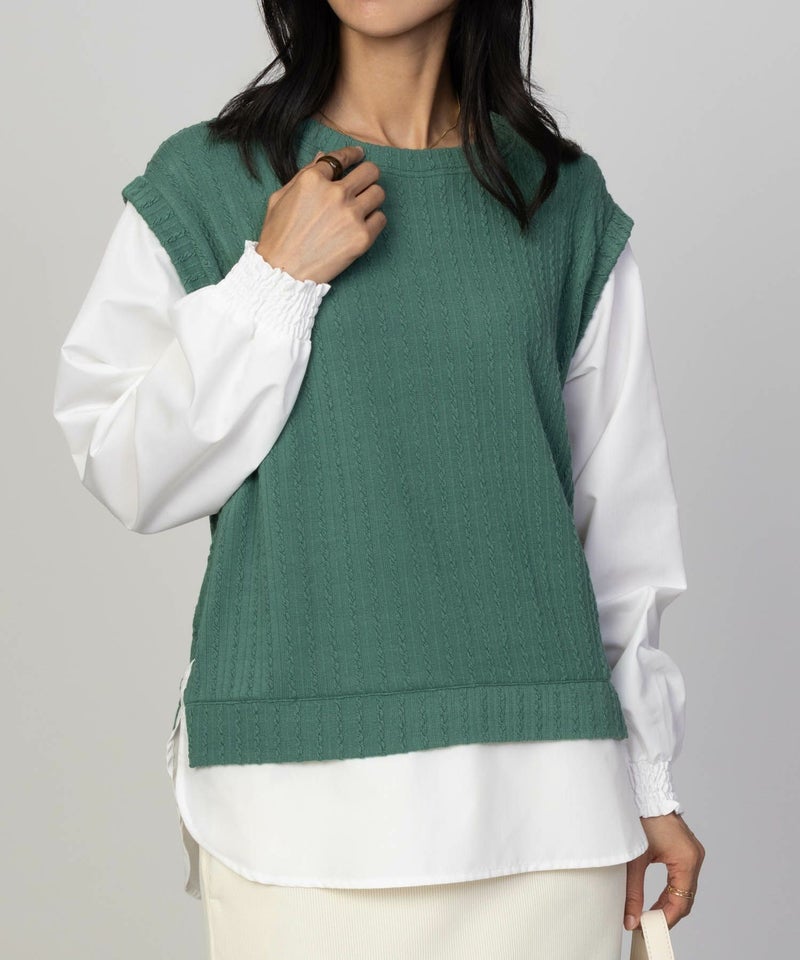 nAvy 時短 フェイクレイヤードプルオーバー レディース商品画像-17