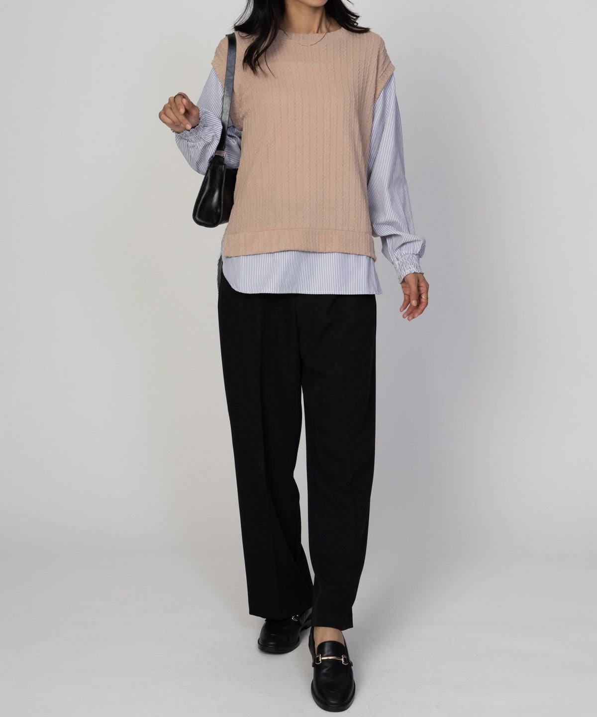 NAVY 時短 フェイクレイヤードプルオーバー レディース