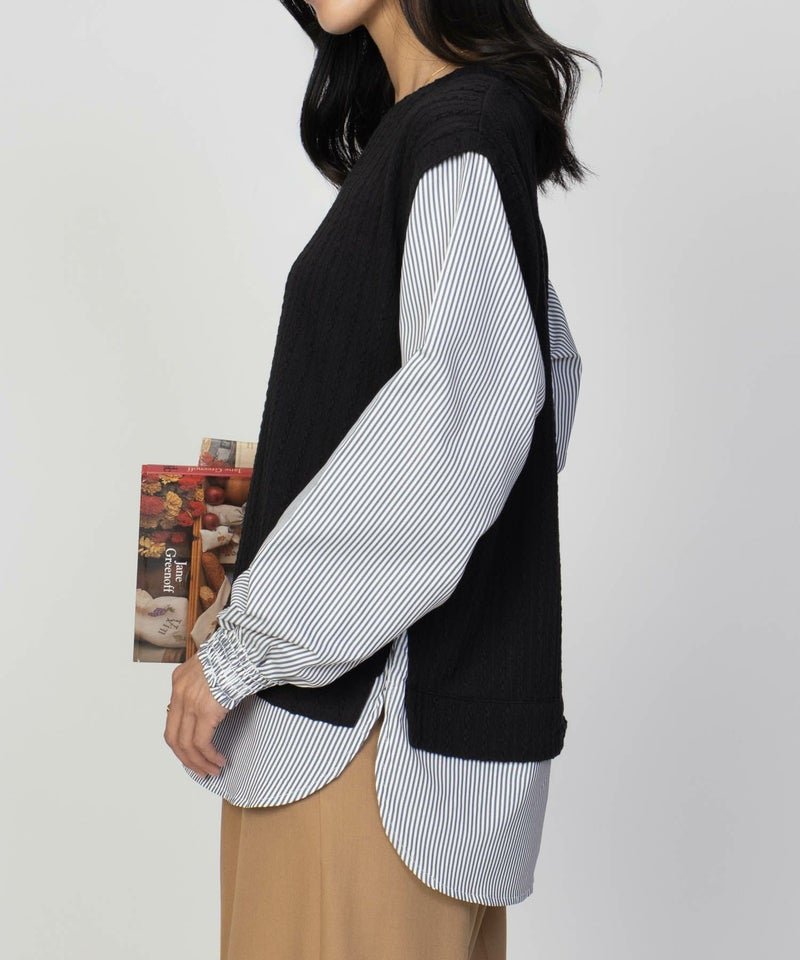 nAvy 時短 フェイクレイヤードプルオーバー レディース商品画像-22