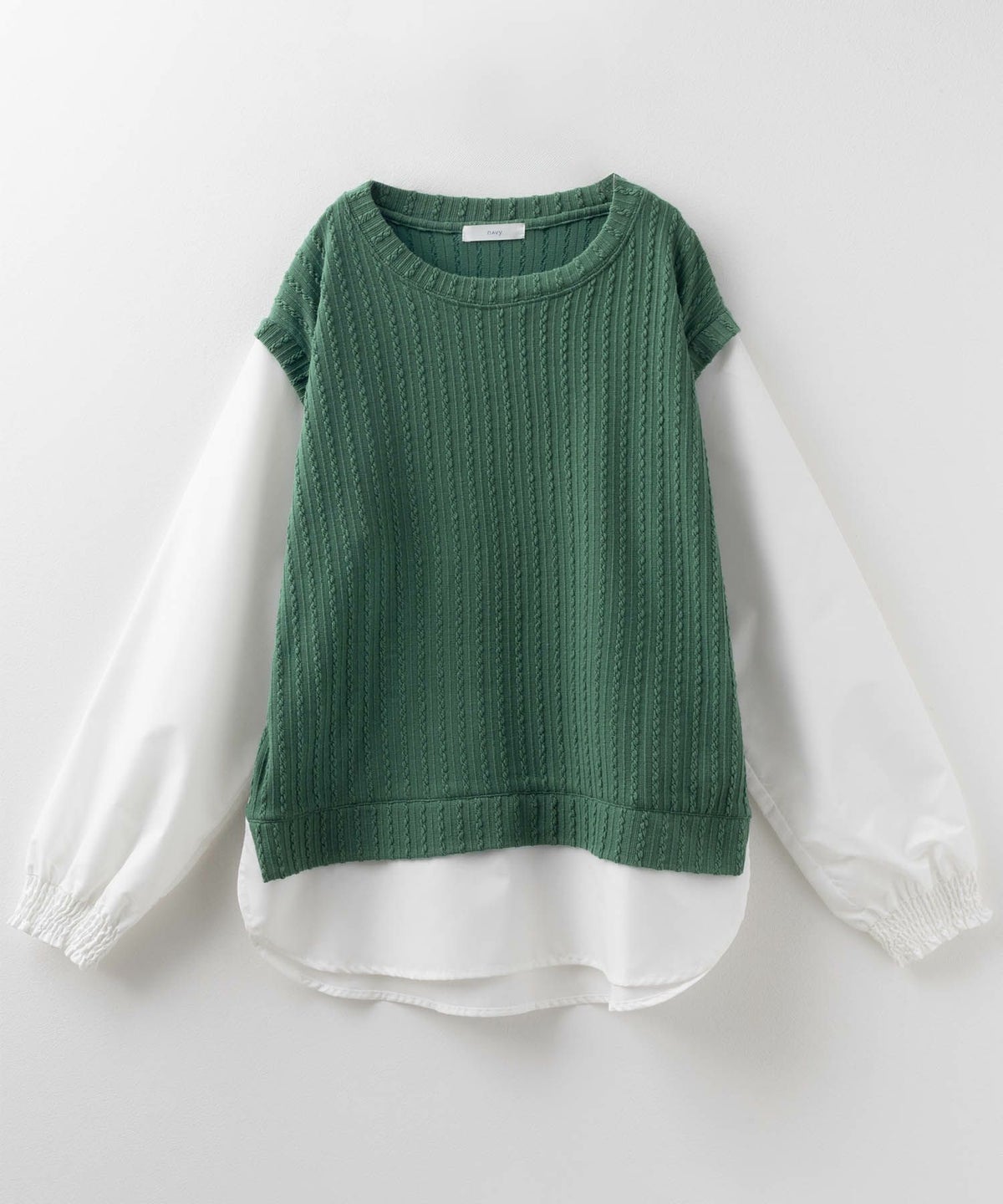 NAVY 時短 フェイクレイヤードプルオーバー レディース