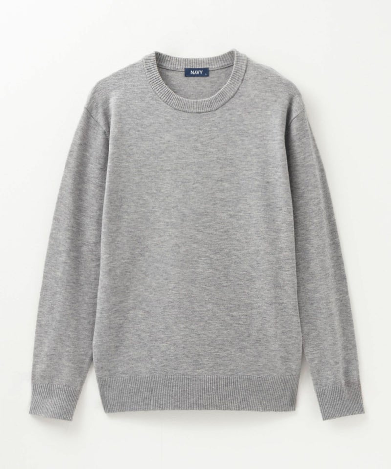 NAVY  素肌ニット クルーネック メンズ商品画像-7