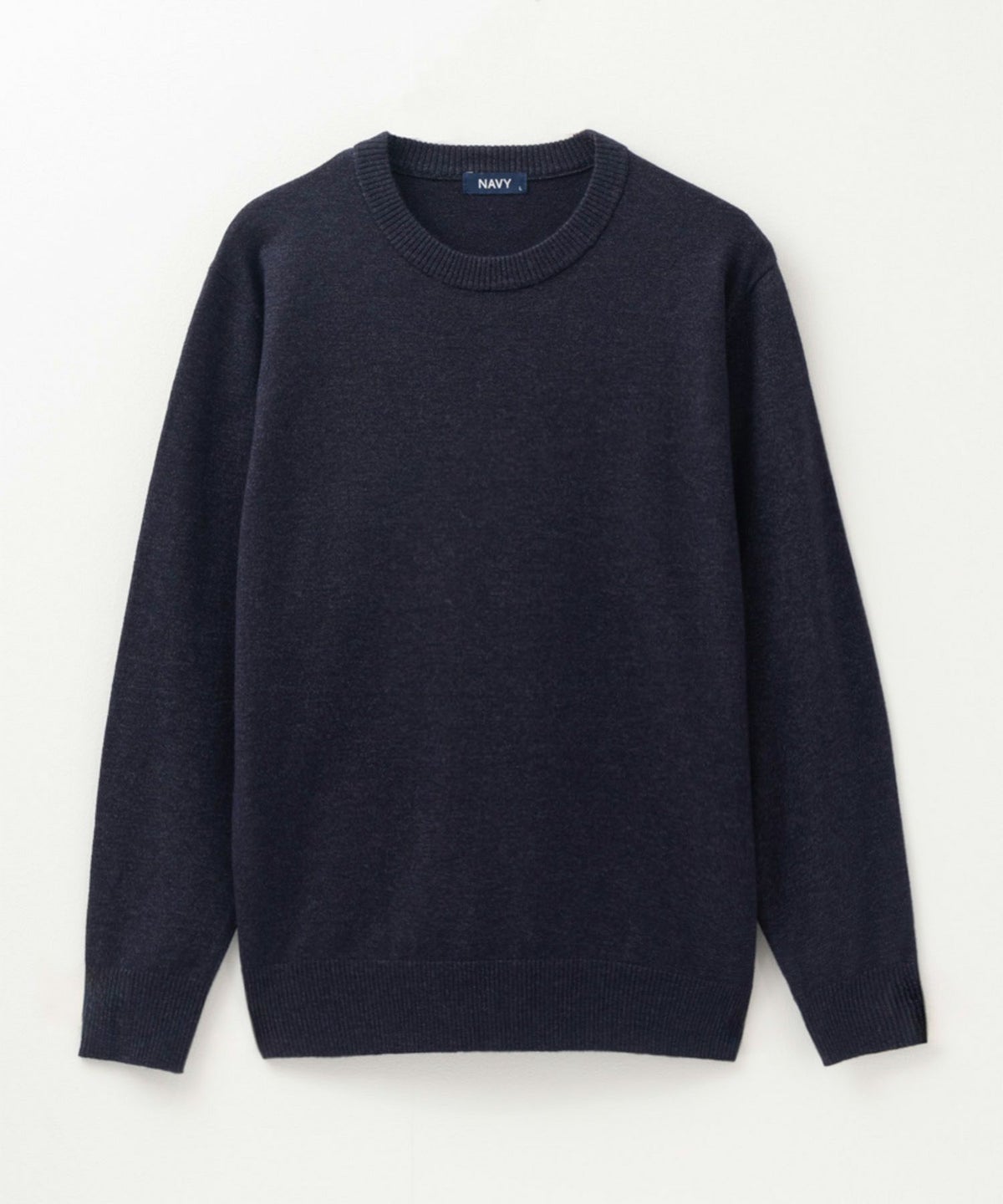 NAVY 素肌ニット クルーネック メンズ