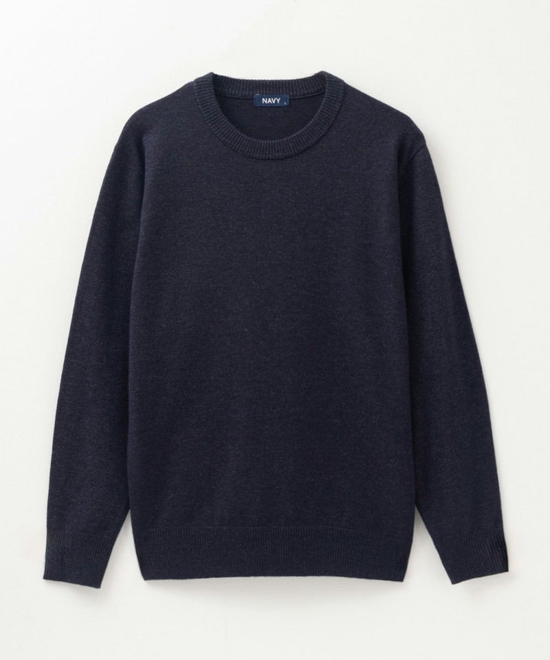 NAVY  素肌ニット クルーネック メンズ商品画像-9