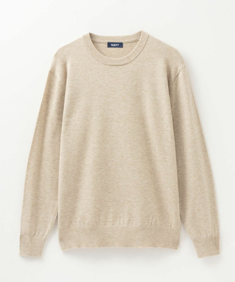 NAVY  素肌ニット クルーネック メンズ商品画像-11